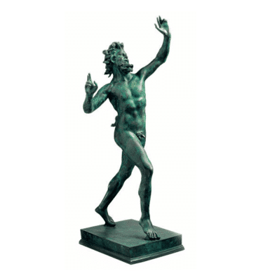 Metallguss Skulptur "Fauno Danzante aus Pompeji" - Handgefertigte Reduktion