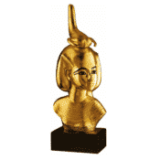 Ägyptische Kunst: Büste der Schutzgöttin Selket, vergoldet - Museums-Replik