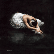 Fotorealistisches Aquarellgemälde „Ballet Dancer CCCXXXII - Swan Lake“ von REME Jr.