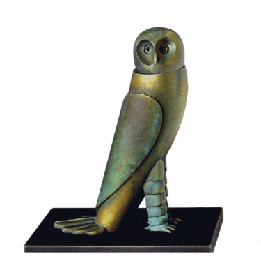 Bronzeskulptur "Kleine Eule" von Paul Wunderlich