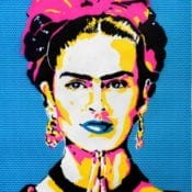 Pop Art Spray Art "Frida Kahlo Azul" von Valérian Lenud (Mexiko)