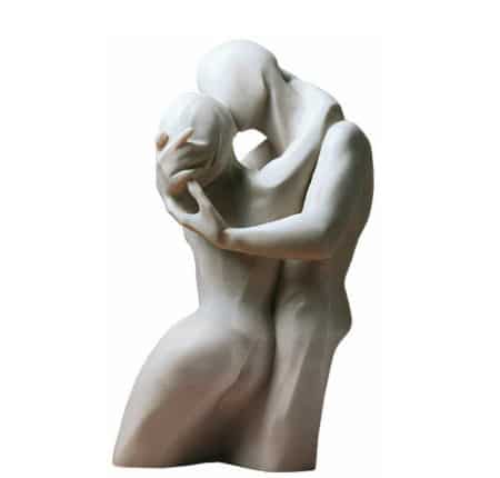 Skulptur "Der Kuss" von Bernard Kapfer, Version in Kunstmarmor, Exclusiv-Edition, limitiert