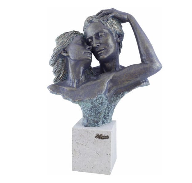 Wunderbare Skulpturen zum Thema Liebe, Verbundenheit und Freundschaft Kunstwerke kunst kaufen Skulptur Vertrauen von Angeles Anglada, Kunstguss in Steinoptik