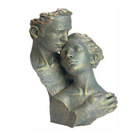 Skulptur "Hingabe" von Angeles Anglada, Kunstguss in Steinoptik
