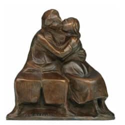 Bronzeskulptur "Kussgruppe I" (1921) von Ernst Barlach, limitiertes Museums-Replikat