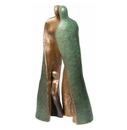 Bronzeskulptur "Familie" 3-teilig von Maria-Luise Bodirsky, limitierte Auflage