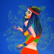 Ethnische Folk Art „Free spirit“ (2018) der peruanischen Malerin Gisella Stapleton