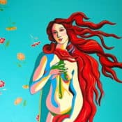 Folk Art Acrylgemälde „Venus“ (2017) der peruanischen Malerin Gisella Stapleton