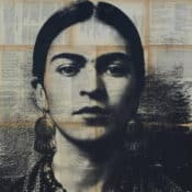 "Frida Kahlo" (2021) von Dane Shue, Portraitmalerei auf MDF-Board