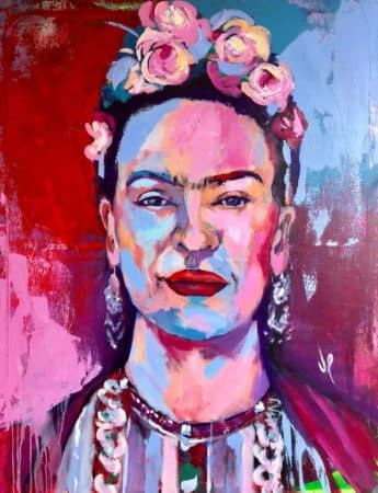 Frida Kahlo Portrait von Javier Peña, Acryl auf Leinwand