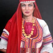 Ethnisches Ölgemälde "Bulgarian Woman II" (2021) von Grigor Velev