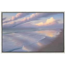 Marinemalerei "Abendlicher Strand III" von Michael Krähmer, Giclée auf Leinwand