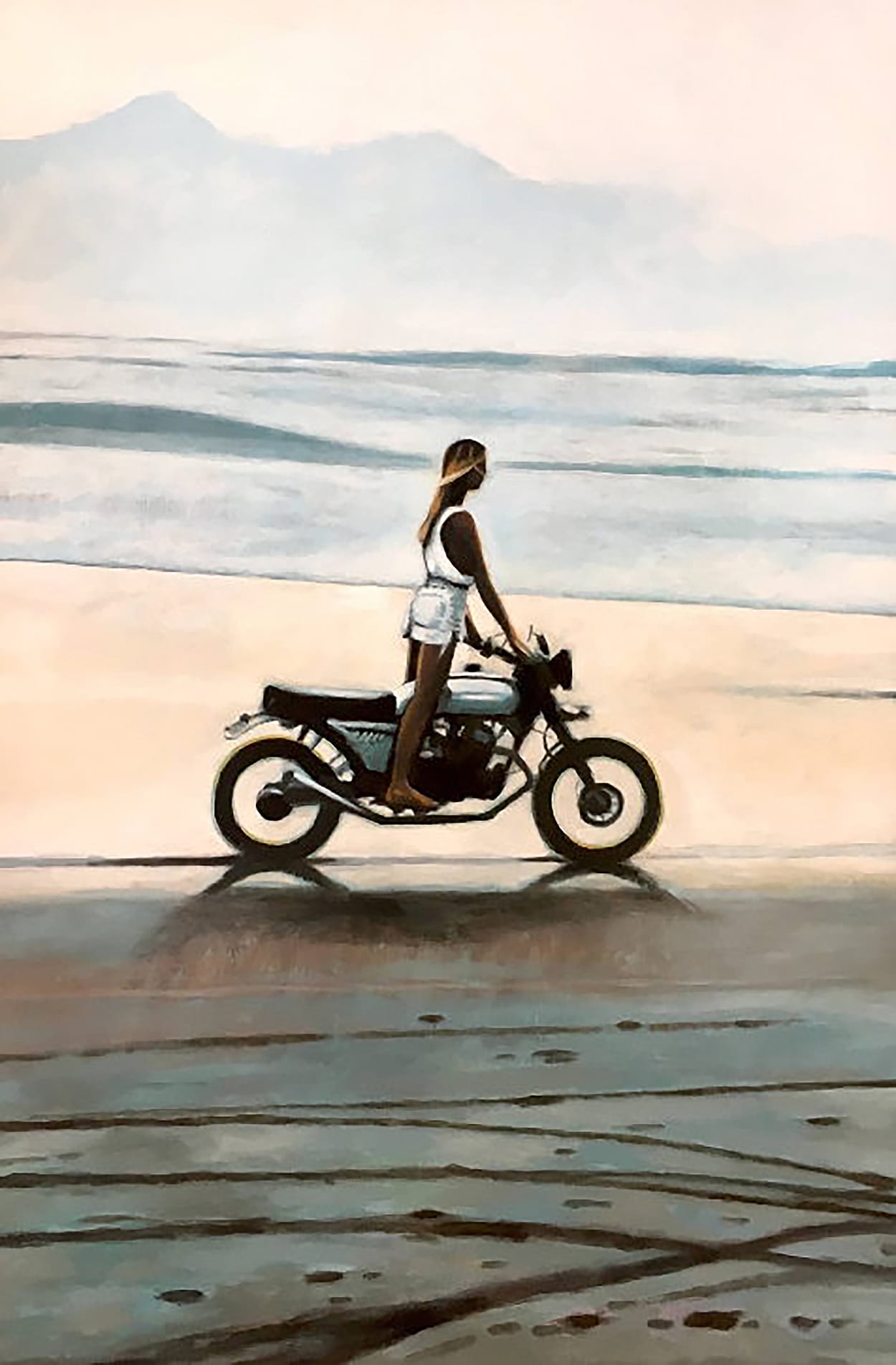 Maritimes Ölgemälde „Beach Ride“ von Thomas Saliot, Mediterraner Pop Art