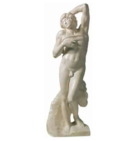 Klassizistische Skulptur "Sterbender Sklave" (1513) von Michelangelo Buonarroti, Reduktion in Kunstmarmor