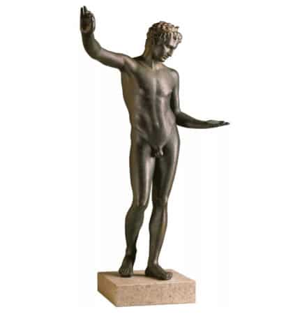 Outdoor garden statue &quot;The Youth of Marathon&quot; by Praxiteles (reduction)