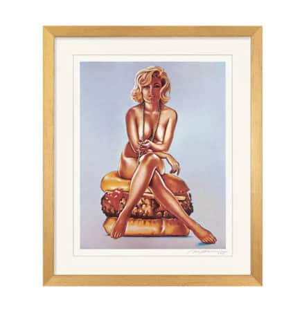 Kunstplaza: Künstler Plattform - Kunst Magazin - Online Galerie Handwerk & Handarbeit Pin Up Pop Art "Virnaburger" (1965), limitierte Offsetlithografie von Mel Ramos