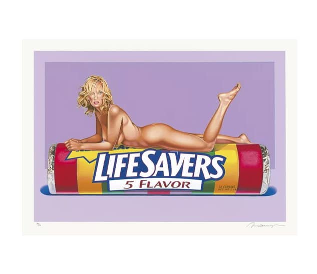 Pin Up Pop Art "Five Flavour Fannie (Life Savers)" (2006), limitierte Farblithografie von Mel Ramos