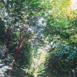 Großformatige Ölmalerei "Lichtpunkte und Farbklänge" (2018) von Burkhard Kern