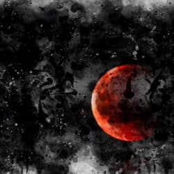 Gothic Art „Blood Moon“ (2020) von theDotRod, Limited Edition Giclée Print