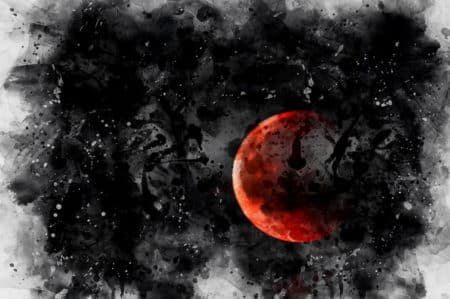 Gothic Art „Blood Moon“ (2020) von theDotRod, Limited Edition Giclée Print