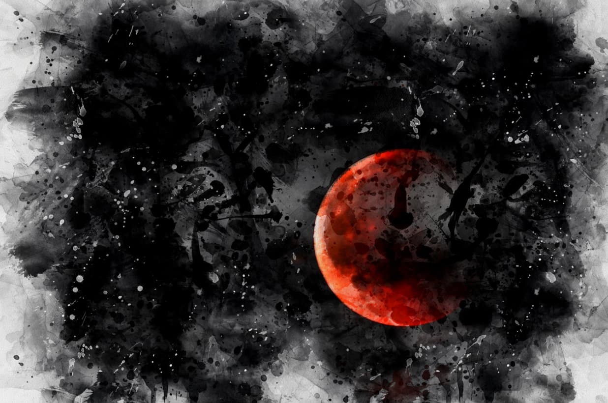 Gothic Art „Blood Moon“ (2020) von theDotRod, Limited Edition Giclée Print
