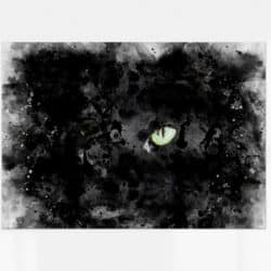 Digitale Malerei „Green Eyed Cat“ (2020) von theDotRod, Limited Edition Giclée Print