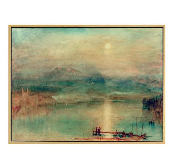 "Mondschein über dem Vierwaldstätter See" (1841-44) von William Turner, Malerei der Romantik, limitierte Reproduktion
