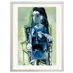 "Jacqueline sitzend mit einer Katze" (1964) von Pablo Picasso, limitierte Reproduktion auf Bütten