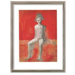 "Sitzender Harlekin" (1905) von Pablo Picasso, limitierte Reproduktion auf Bütten