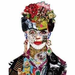 Farbenfrohe Frida Kahlo Collage im Street Art Stil von GLIL