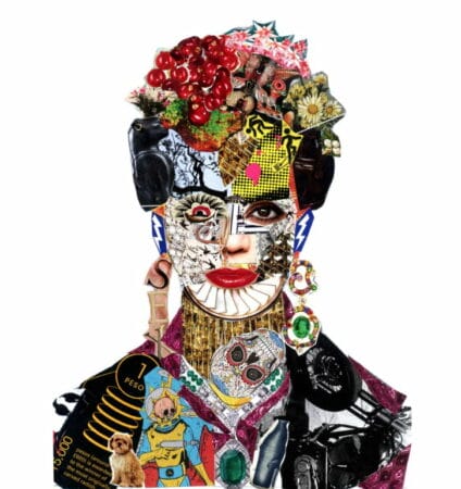 Kunstplaza: Künstler Plattform - Kunst Magazin - Online Galerie Handwerk & Handarbeit Farbenfrohe Frida Kahlo Collage im Street Art Stil von GLIL