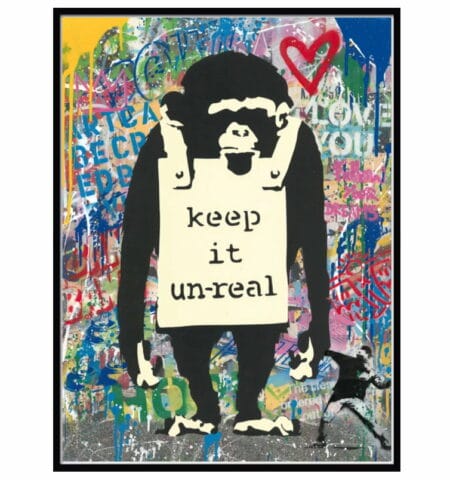 &quot;Keep it unreal&quot; (2022) - Mixed media from streetart icon Mr. Brainwash