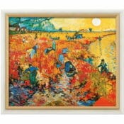 "Der rote Weingarten in Arles" (1888) von Vincent van Gogh, gerahmte Reproduktion