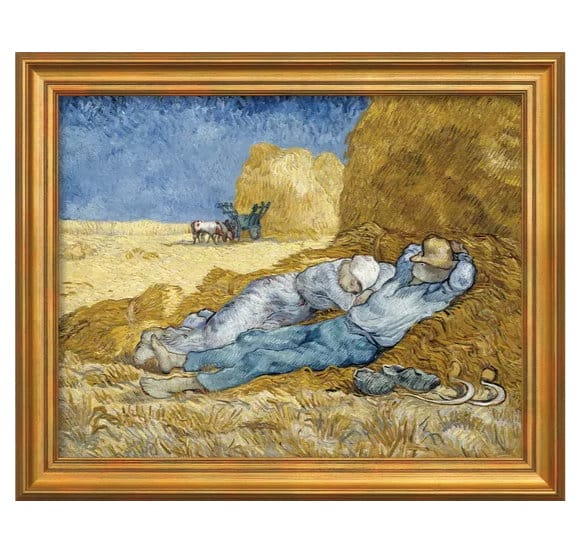 Expressionistisches Gemälde "Mittagsrast" (1889/1890) von Vincent van Gogh, limitierte Reproduktion