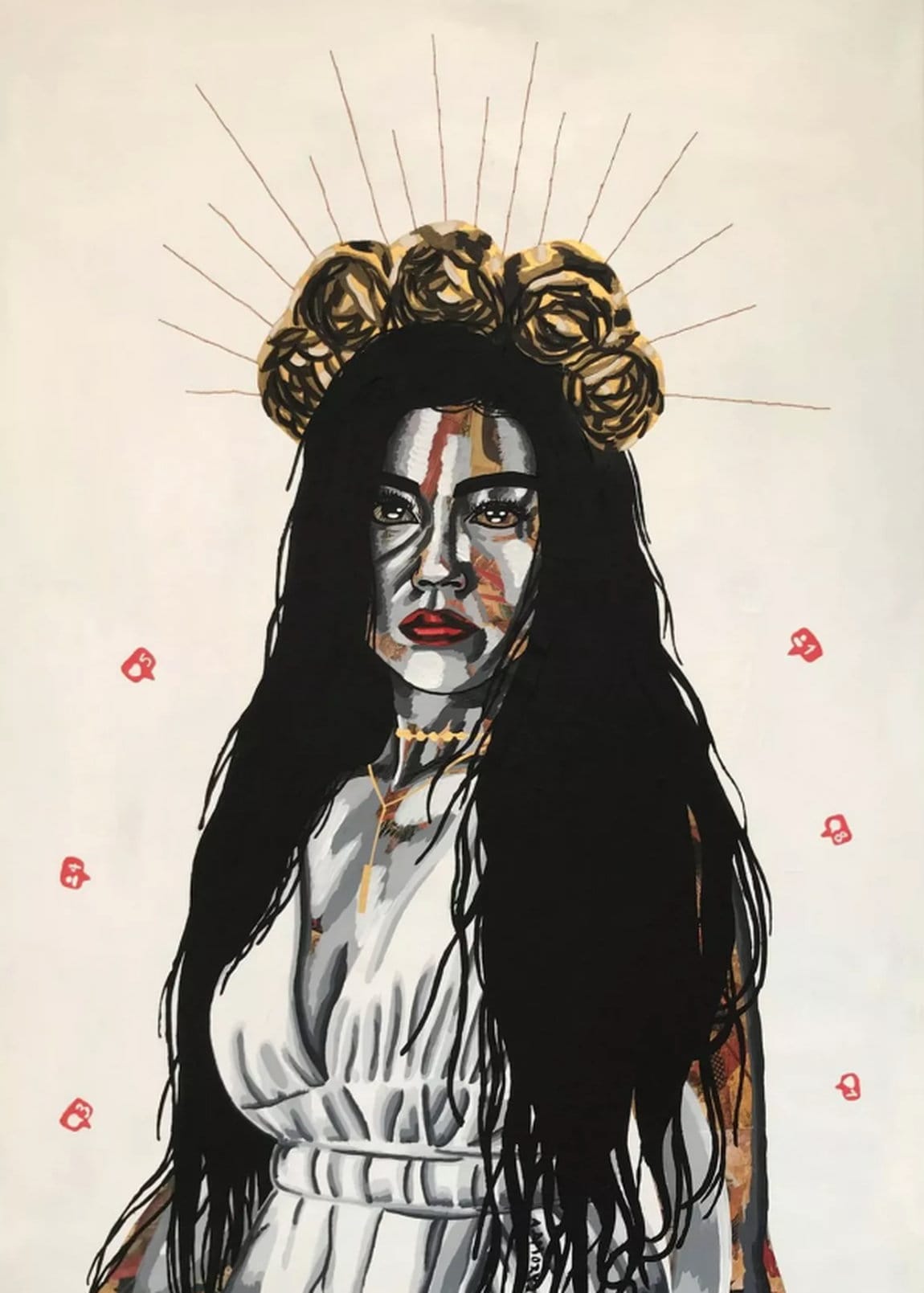 „The Icon“ (2021) – Mixed Media Gemälde von Annabelle Amory