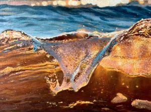 Fotorealistisches Ölgemälde "Amber Light" (2022) von Daria Dudochnykova, Unikat auf MDF