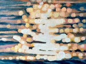 Fotorealistisches Ölgemälde "Amber Light" (2022) von Daria Dudochnykova, Unikat auf MDF