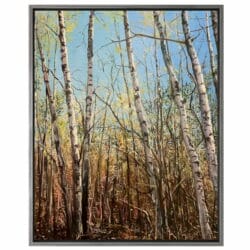 Olieverfschilderij "Berken in de lente I" (2023) van Burkhard Kern