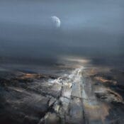 Abstraktes Ölgemälde "Agartha - The Rising Of The Ancient Moon" (2024) von Ivan Grozdanovski