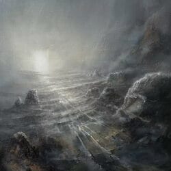 Abstraktes Ölgemälde "Agartha - Gate of Valhalla" (2024) von Ivan Grozdanovski