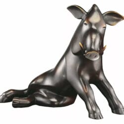 Tierskulptur "Eber" von Evert den Hartog, patinierte Bronze