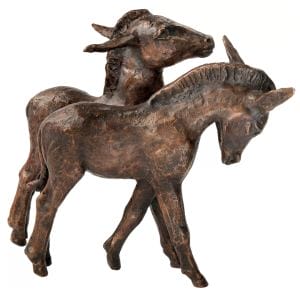 Escultura animal "Pareja de burros" de Kurt Arentz, reducida a bronce