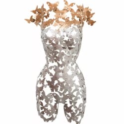 3D-Wandskulptur "Miss Papillon" (2023) von Oliver Franneck, Eleganz in Metall