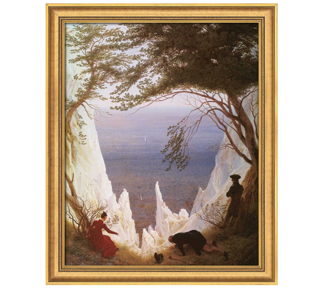 Caspar David Friedrich: &quot;Kreidefelsen on Rügen&quot; (1818), limited reproduction on canvas