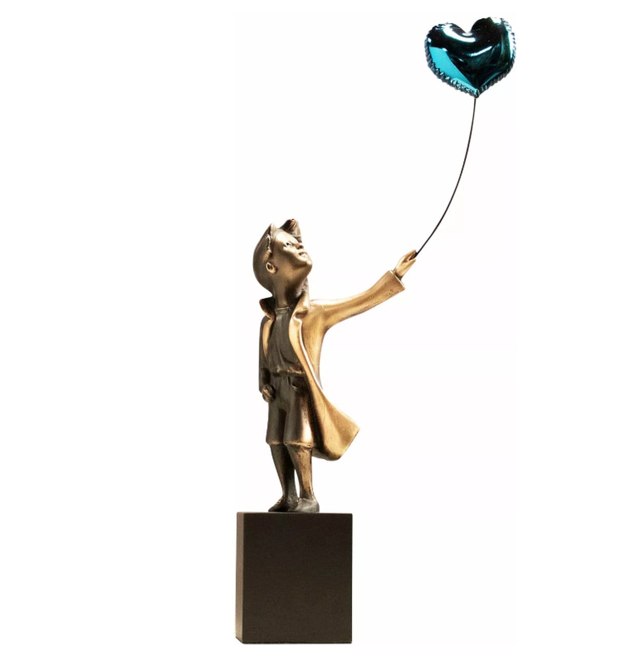 Art Essence Skulptur "Junge mit blauem Ballon" von Miguel Guía