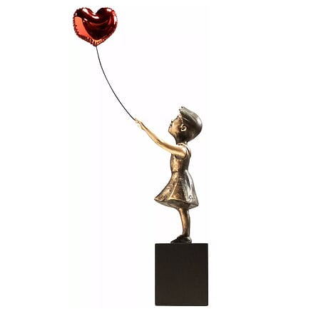 Emotionale Skulptur "Mädchen mit rotem Ballon" von Miguel Guía