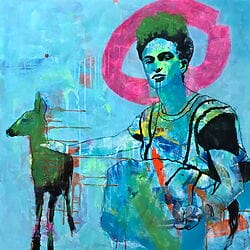 Ölmalerei "Frida with broken glory" (2020) von Peter Jakab Szőke