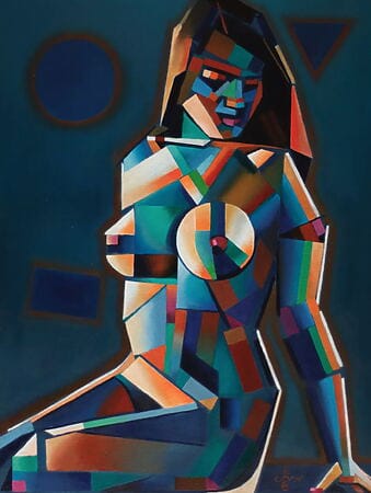 Kubistische Ölmalerei "Neo Deco – 05-03-24" (2024) von Corné Akkers
