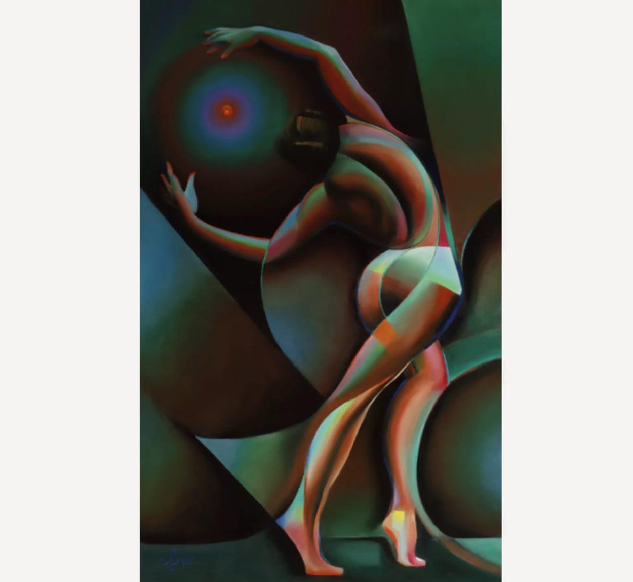 Kubistische Malerei "Cosmic Dance – 10-12-23" (2023) von Corné Akkers