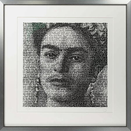 Fotoportrait "Frida Kahlo" (2020) mit Typo-Art von SAXA, limitierter Siebdruck